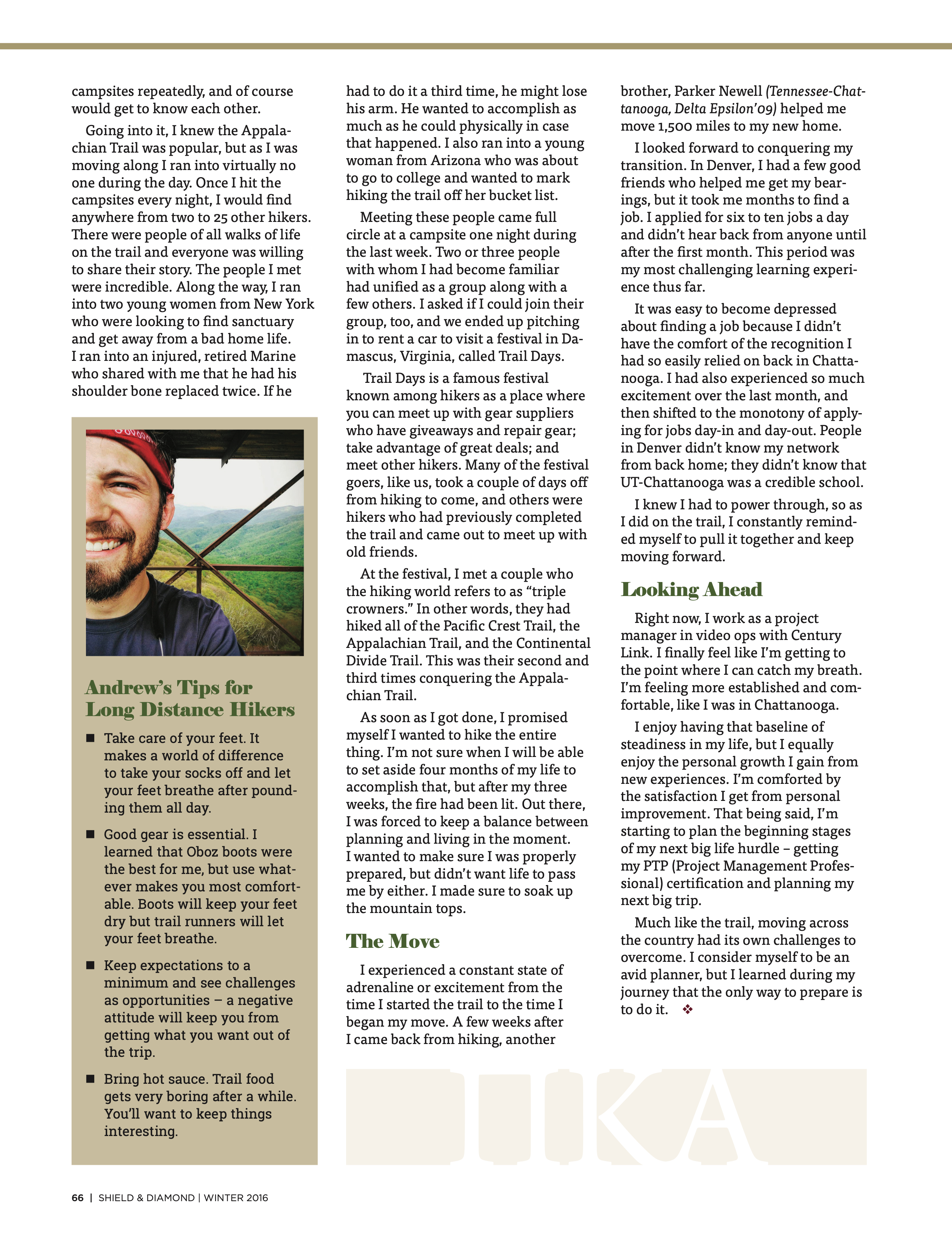 Andrew's Tips for Long Distance Hikers